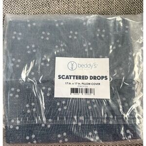 Beddy's Scattered Drop  17" x 17" Pillow Cover Square  Blue w/ Dots Pattern NEW!